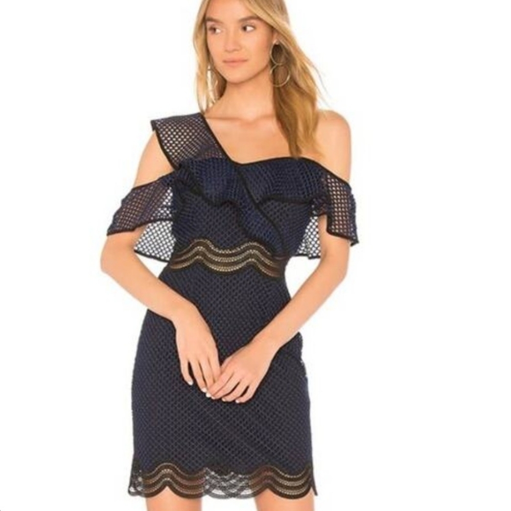 Saylor Luca Dress Mini Navy Mesh